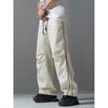 Retro Vintage Wide Leg Loose Pants Spring Summer Me High Elastic Waist Pocket Sporty Long Trousers