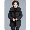 Thickened Cotton Padded Winter Jacket for Middle-Aged Women, Long Down Coat for Extra Warmth