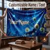 Floral Garden Theme Throw Blanket Custom Name Text Personalized Blanket Soft Cozy Blanket for Home Sofa Bed