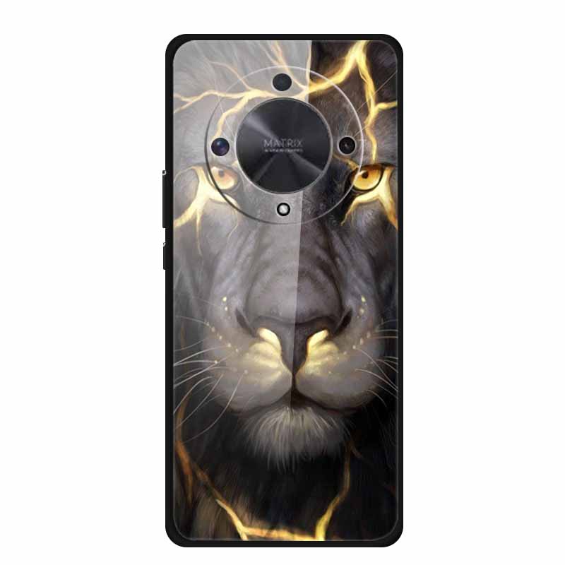 Glass Back Cover For Honor X9b Phone Case X 9 b Coque Hard Tempered Glass Case For Honor X9A 90 Pro 50 lite SE Case Soft Bumper