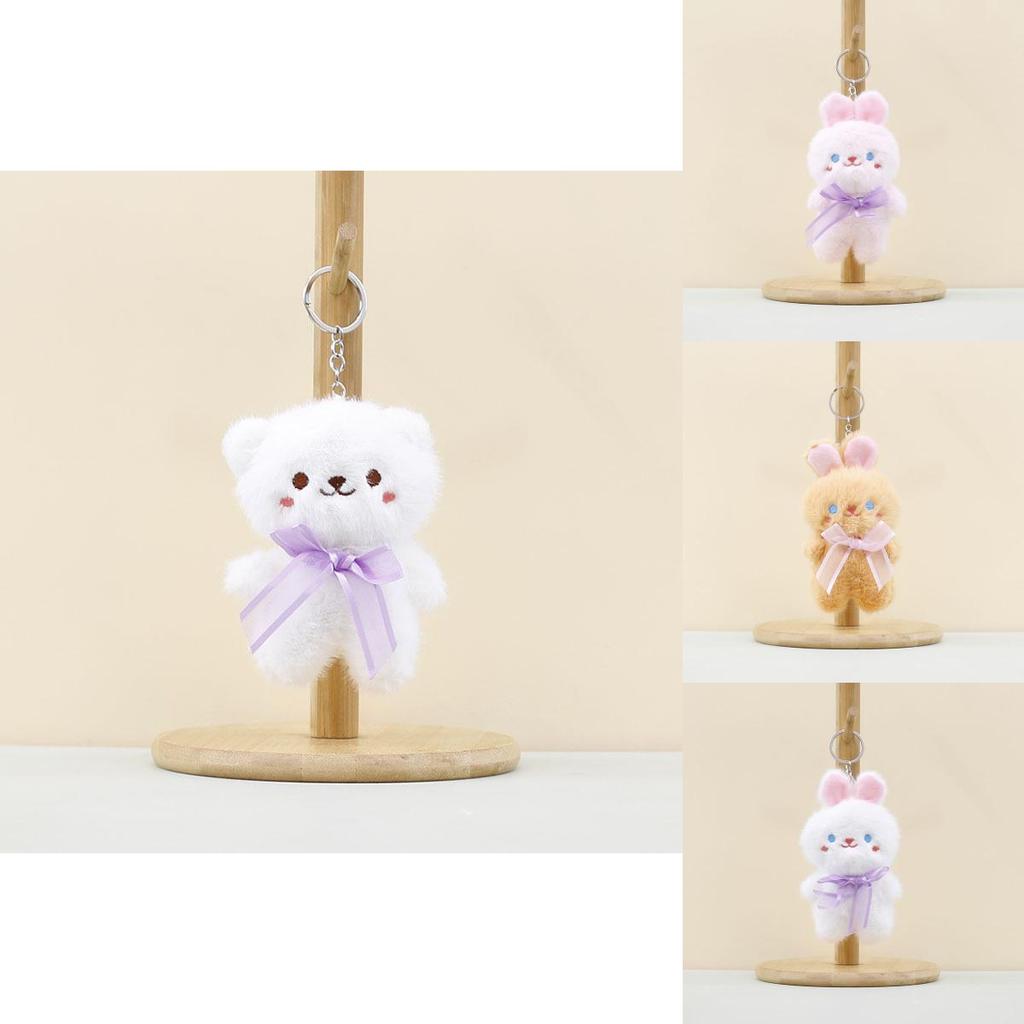 Bear Whimsical Stuffed Keychain And Lovely Bunny Bag Pendant For Use Everyday