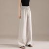 RAIN.CUN Women's Old Money Style Linen Wide-Leg Casual Pants