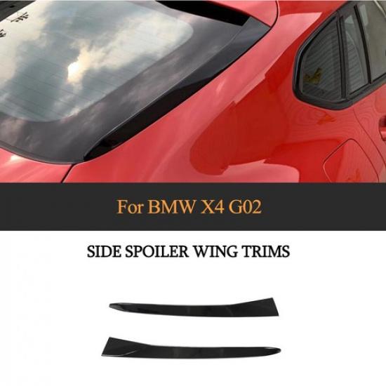 Fit For BMW X4 G02 -20 Rear Window F Side Spoiler Flaps Wing Glossy Black