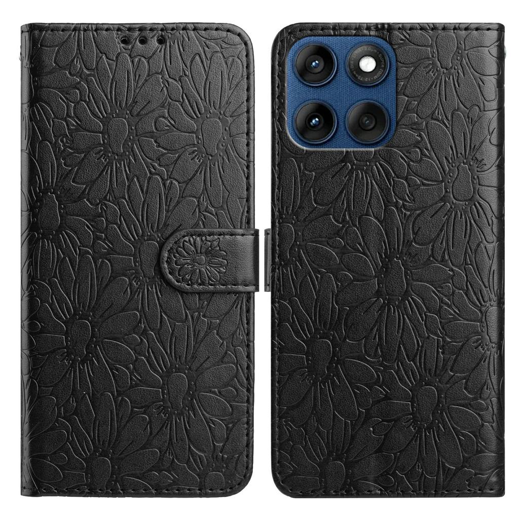 Leather Case for Motorola Edge 60 5G/60 Fusion 5G/60s 5G Daisy Imprint Wallet Stand Phone Protective Cover
