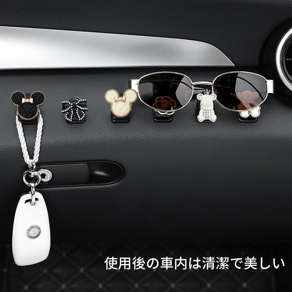 KRGNPLE 6 Pcs Car Hook Car Mini Hook Cute Flower Shape Storage Adhesive Portable