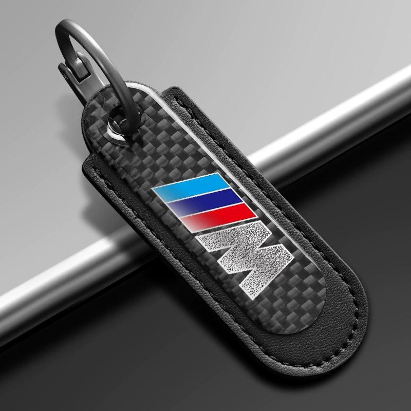 For BMW 1 2 3 4 5 6 7 Series X1 X3 X4 X5 X6 X7 F30 E36 E46 E60 F10 Car Carbon Fiber Key Chain Key Ring Decorative Accessories