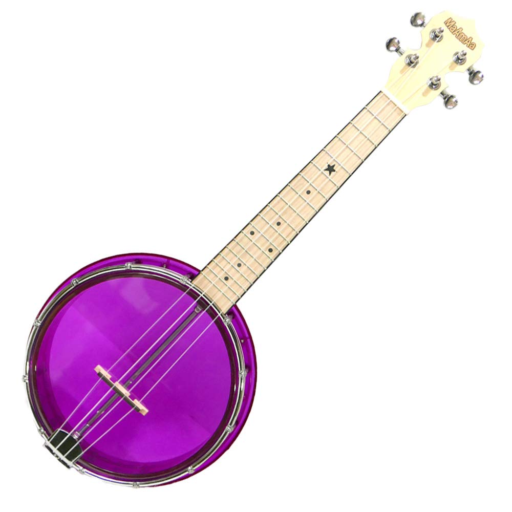 MaAmAa Crystal Banjo Ukulele Concert Purple PP Banjo Ukulele Plastic Clear MBU-C (PP)