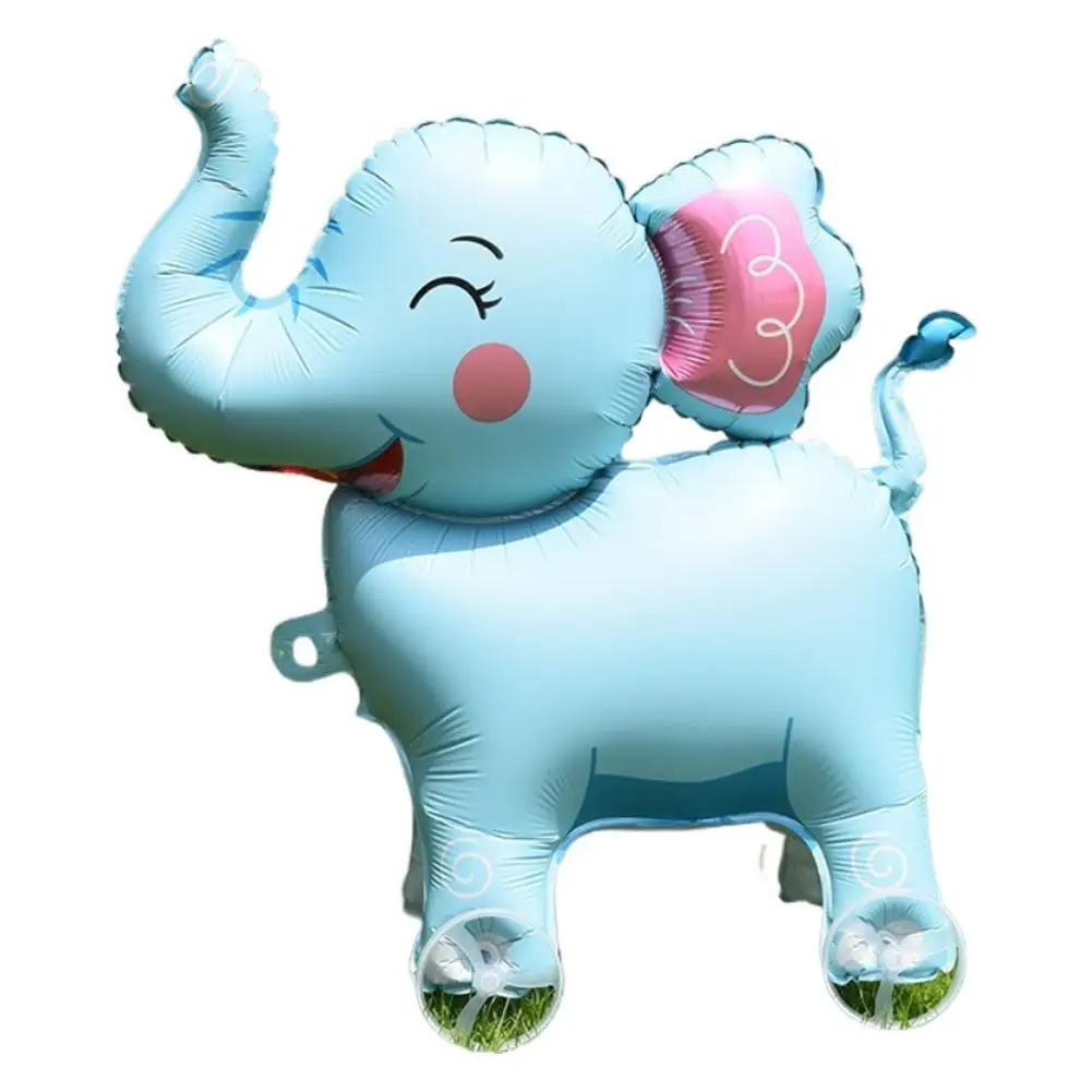4D Dinosaur Dog Cat Standing Foil Balloons Animals Walking Balloon With Wheel for Kids Birthday Party Decoration Baby Showe B8E7