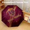 Queensland Maroons Automatic 8‑ribs Umbrella, Custom Name Text Personalized Folding Umbrella Rain Sun Gift