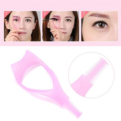 Protect Eyes Crystal Mascara Shield Applicator Tool Make Up Brush 3-In-1 Eyelash Comb Template