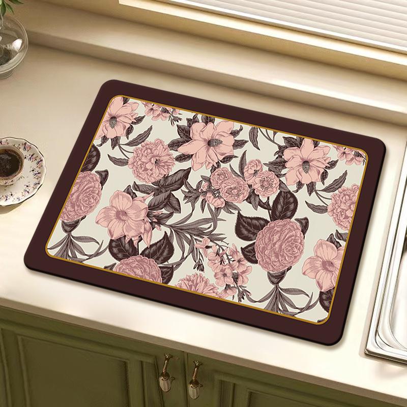 

Non-slip Diatomaceous Mud Drying Mat for Kitchen Coffee Maker Super Absorbency Quick-Dry Mat Heat-Resistant Anti-Scald Table Pad (as the picture,20x30cm)