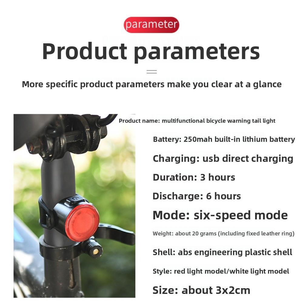 USB Highlight Bicycle Tail Light, Mountain Bike Headlight Set, Night Riding Safety Warning Light