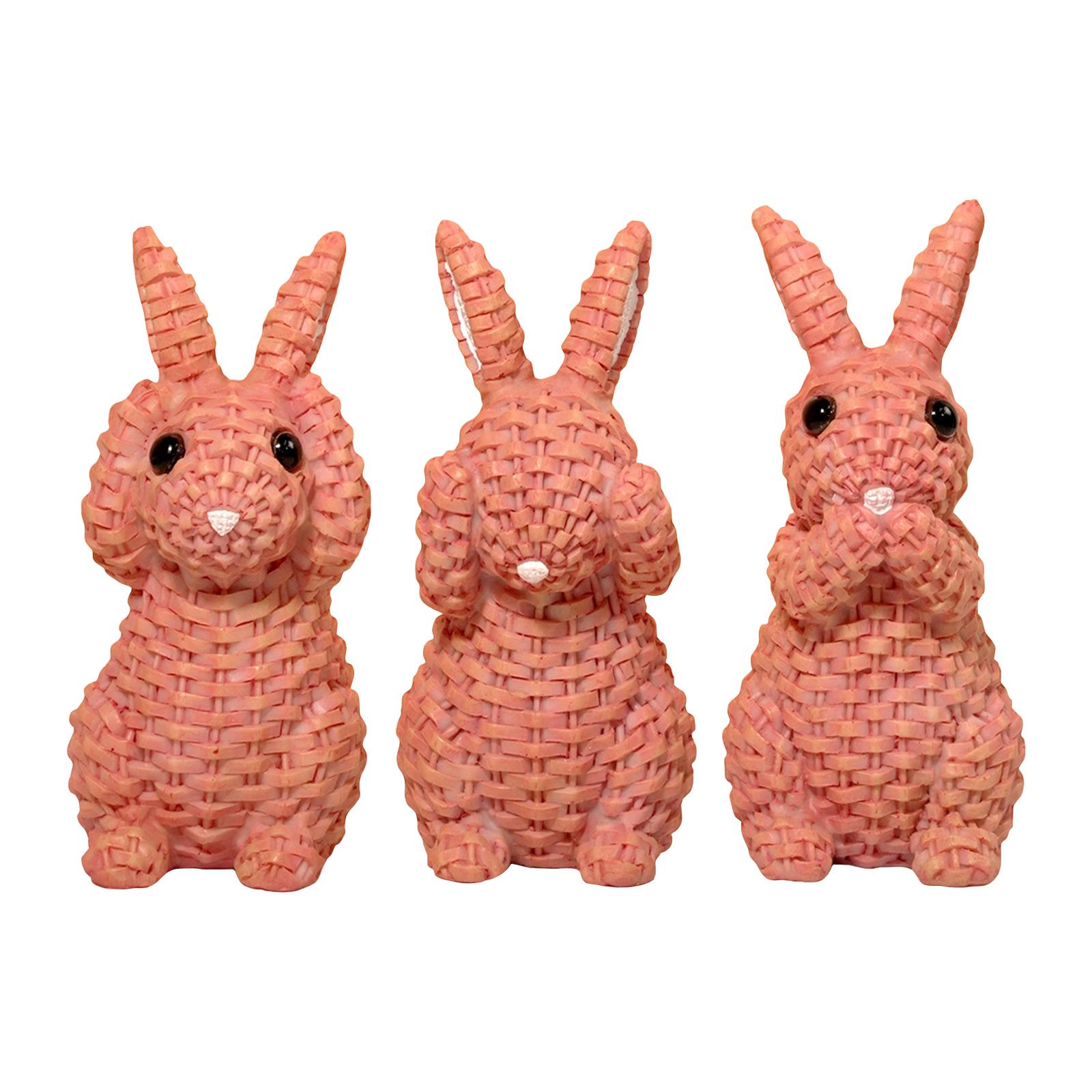

Rattan Bow Resin Ornament, Easter Bunny Decor, Rattan Effect Resin Bunny Statue, Easter Table Decoration Spring Indoor Home Decor One Size червоний