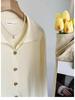 French Elegant Lapel Knitted Sweater Cardigan Women Spring Autumn Vintage Solid Polo Shirt Korea Chic Underneath A Base Layer Clothes