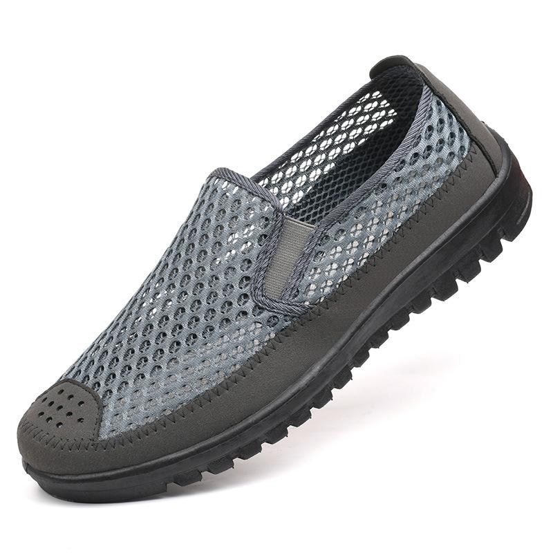 2014 Summer Loafers Male Tennis Shoes Breathable Mesh Surface Middle-aged Daddy Soft Bottom Anti-slip Elderly Leisure Men Shoes
