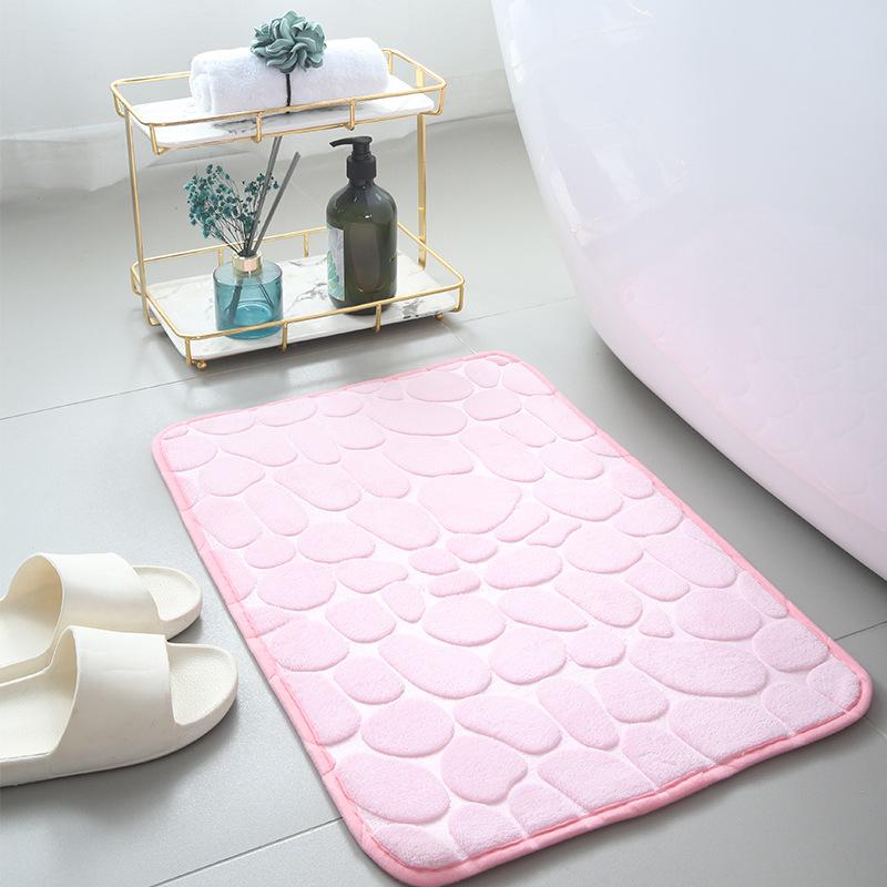 Toilet Floor Mat, Bathroom Door Absorbent Foot Mat, Toilet Quick-Drying Non-Slip Carpet, Coral Fleece, Bathroom Door Mat