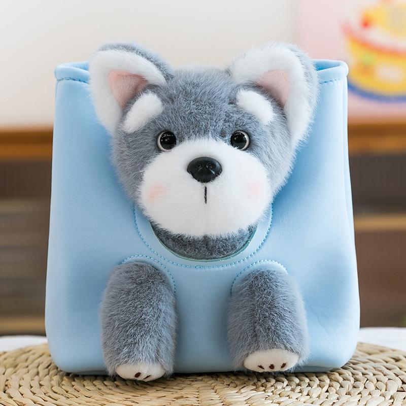 West Highland Creative Backpack Plush Toy Kids Doll Girls Pet Schnauzer Backpack Golden Retriever Dog Gift