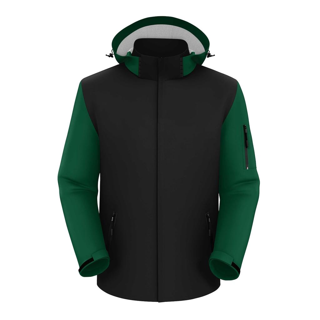 Pánská nepromokavá větrovka, lehký nepromokavý plášť s kapucí pro každodenní nošení