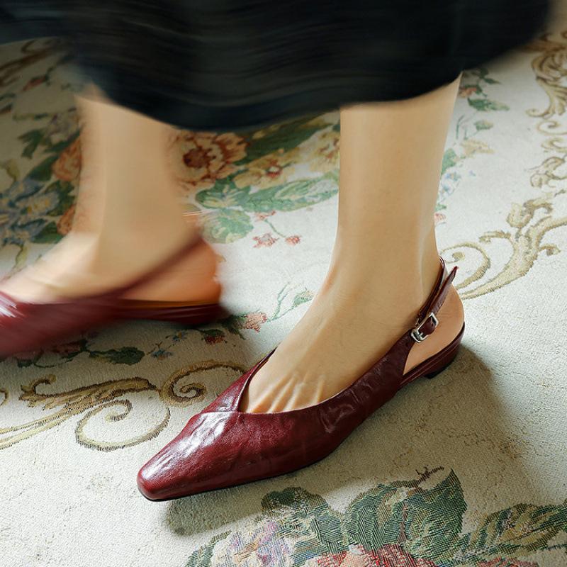 New bag head sandals genuine leather Korean version large size shoes summer empty sandals women's beef tendons comfortable soft sole women's shoes po