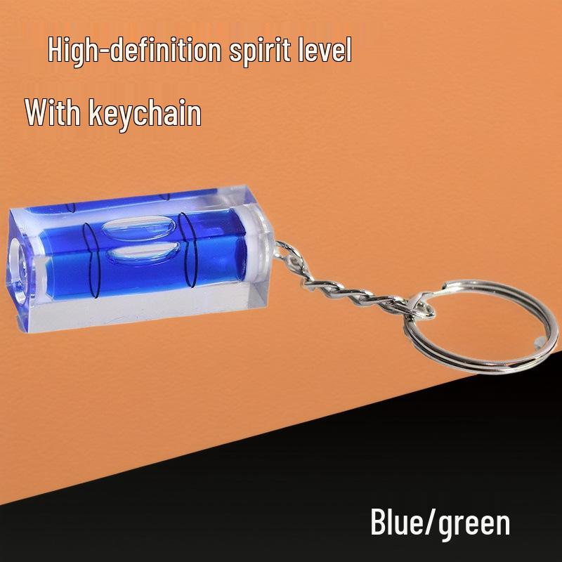 Magnetic Level Keychain with Bubble Ruler and Bead Accents