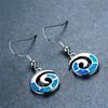 New Korean Style White and Blue Spiral Versatile Ear Hook Design Personalized and Fashionable