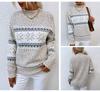 Popular OZON autumn and winter women's clothing Christmas snowflake pattern semi-turtleneck sweater needle