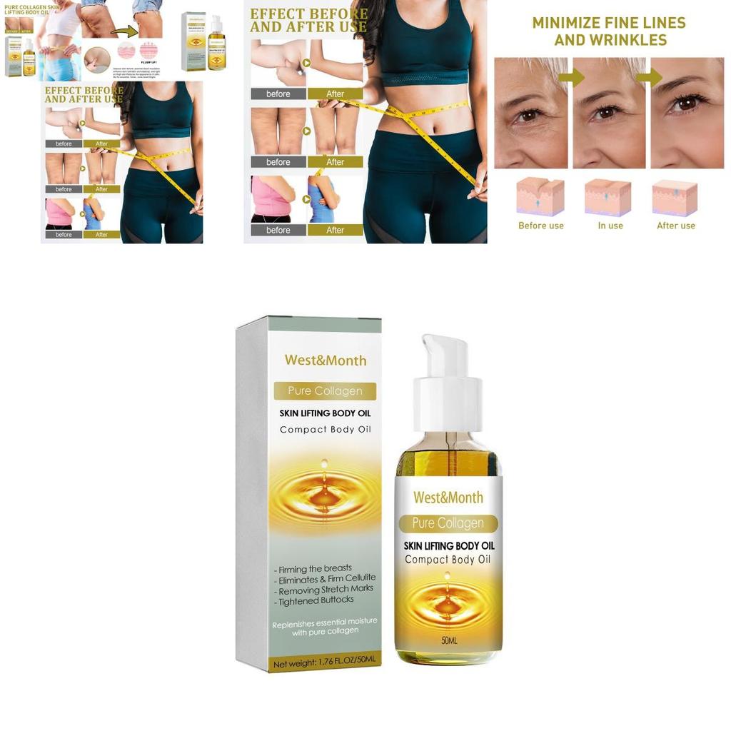 West Month Collagen Body Sculpting Oil For Firming Arms And Tummy With Skin Tightening Benefits
