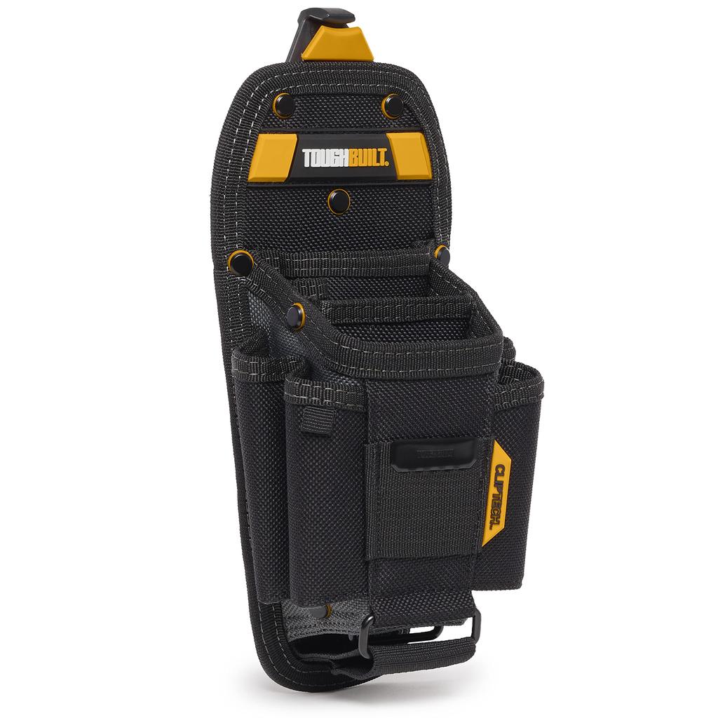 ToughBuilt - Technician's 7-Pocket Pouch - Large - ClipTech™ Pouch with Clip/Insert, 4 Perfect Fit Screwdriver Loops, 12 Pockets/Loops, Measuring Tape