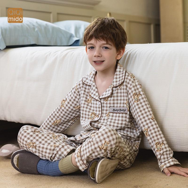 Kids Thin Cardigan Pajama Set Boys Girls Homewear Base Layer Air Conditioner Clothes 100-170cm A Safety Breathable
