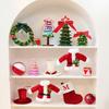 Multicolor Christmas Hanging Decoration Cloth Knitting Hanging Christmas Tree Ornament Santa Coat Drum Hat