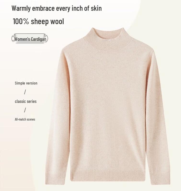 Hengyuanxiang Women s Pure Wool Crewneck Sweater