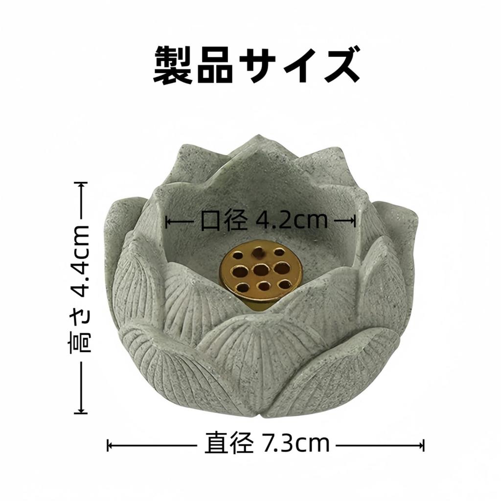 Moruna Ceramic Incense Holder with Lotus Flower Design, Stylish Mini Incense Burner for Buddhist Altars, Japanese-Style Decor (Blue Sand and Stone