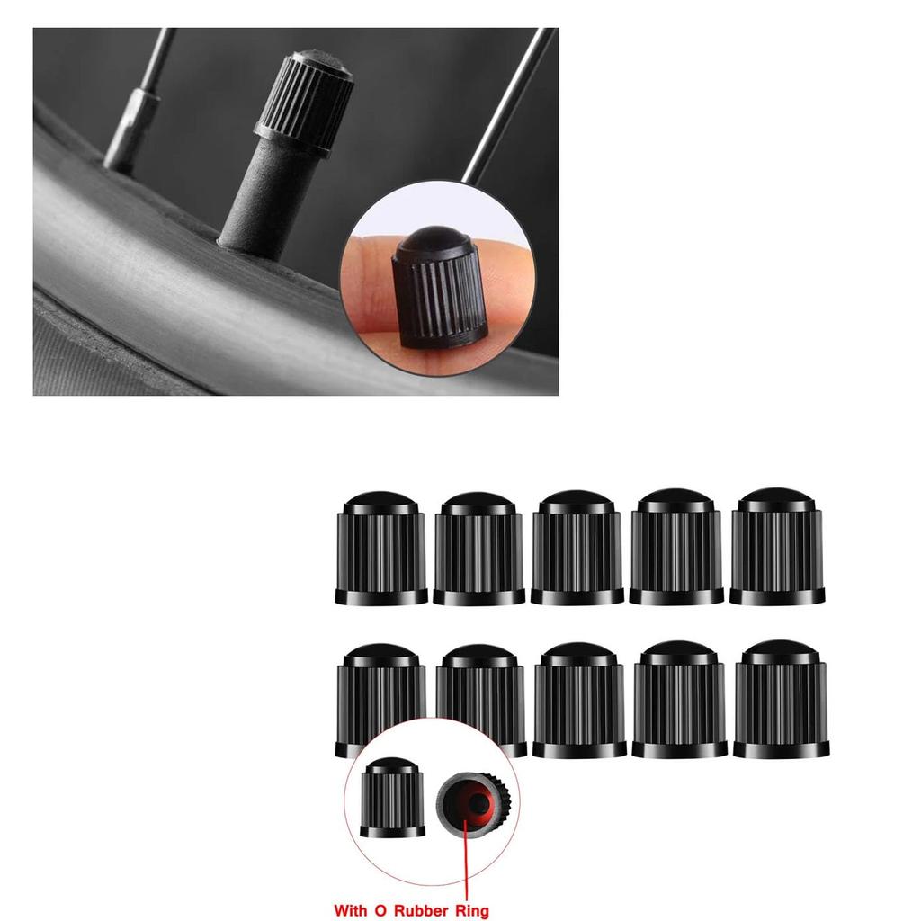 Mirhua Auto Luftventilkappe Auto Reifenventilkappe Universal Langlebig Schwarz 12er-Pack (Schwarz)