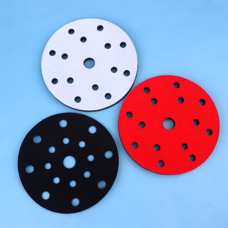 6Inch 15 Holes Pneumatic Dry Grinding Head Sponge Buffer Pad Dry Grinding Machine Soft Pad Self-Adhesive Grinding Machine Tray P