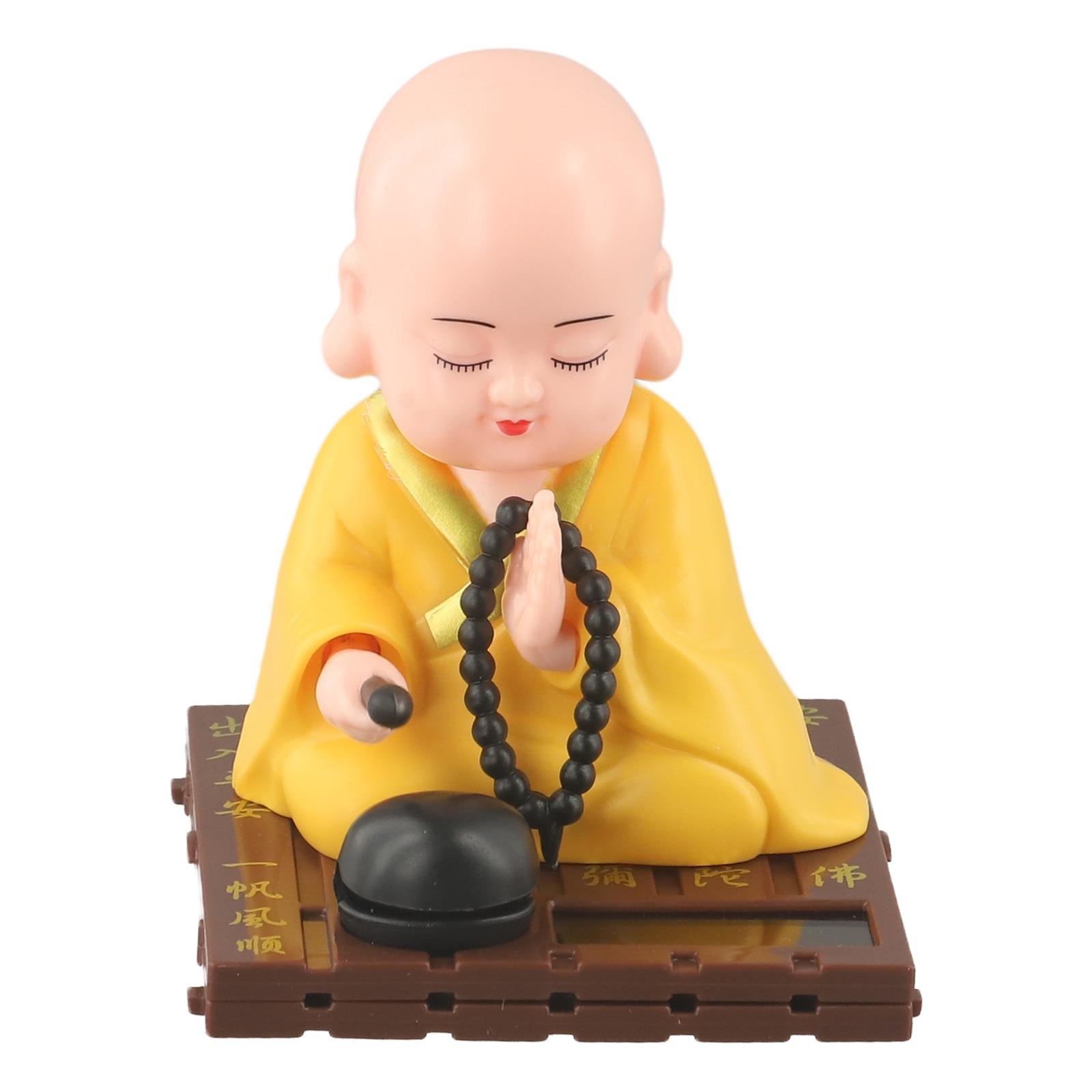 

1pcs Solar Shaking Monk Ornaments Car Home Office Decorations Creative Car Ornaments Dashboard Decoration жовтий