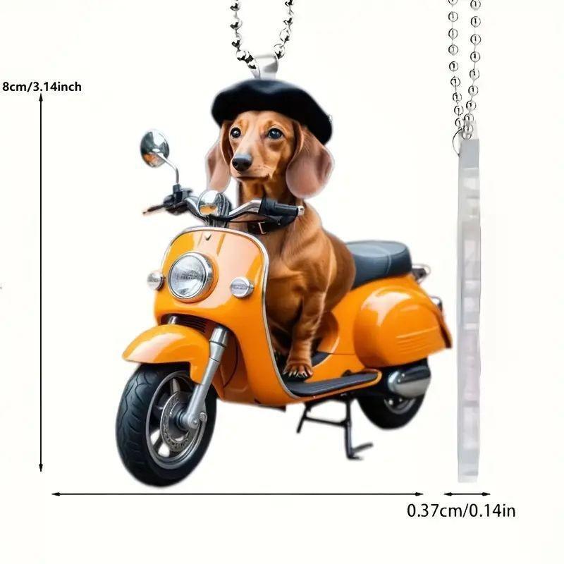 Dog Acrylic Vibrant Car Accessory Cute Rearview Mirror Pendant For Car Interior Decor
