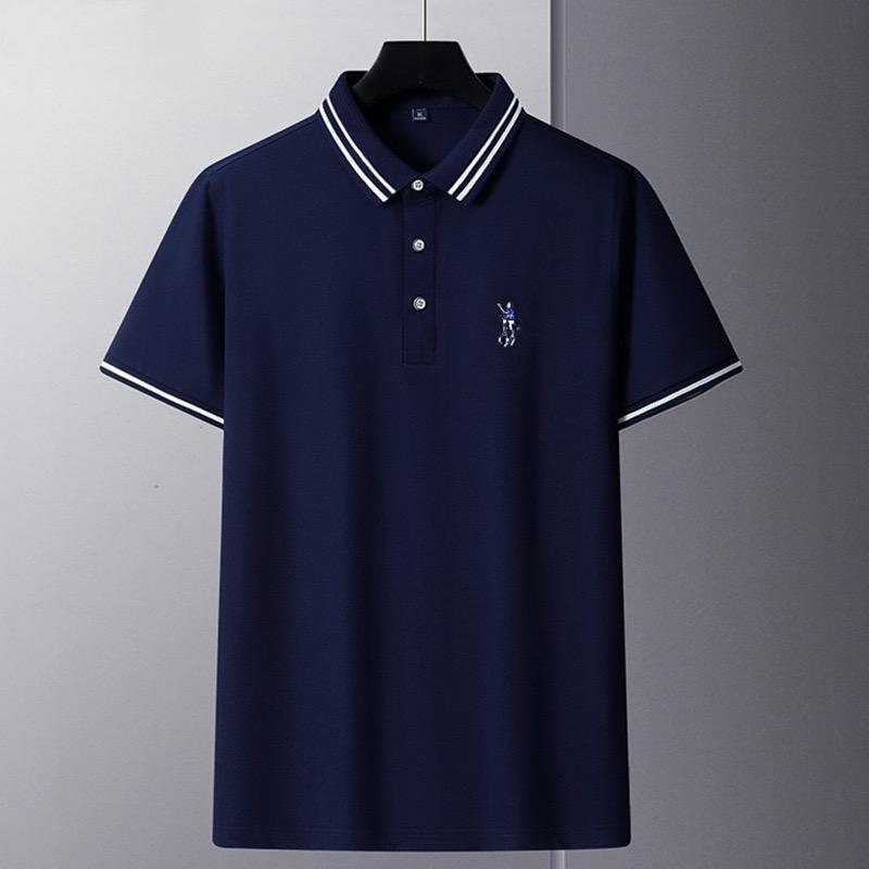 TrendHub Polo Shirt Men New High Quality Cotton Mens Short Sleeve Solid Color Embroidery Casual Polo Shirt