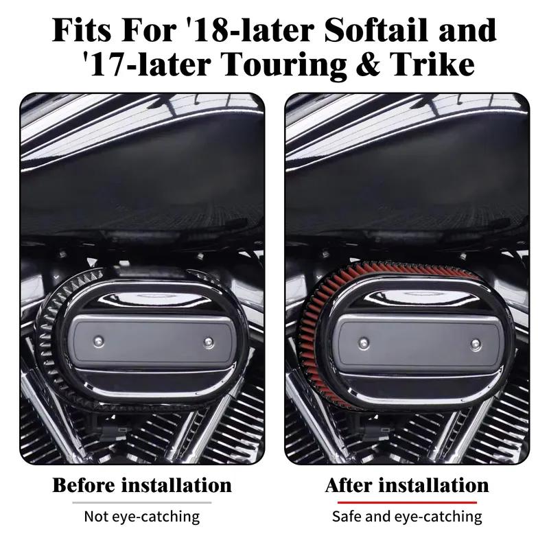 Motorcycle Air Filter Element Air Cleaner Inner Replacement For Harley Touring FLHT FLHX FLHR 17-Up Softail FXBR FLHC FXBB 18-Up