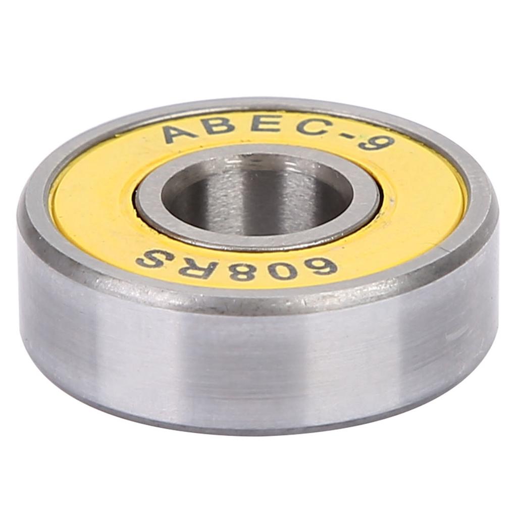 8 Pcs Skateboard Scooter 608 Ball Bearing Miniature Skate Roller Ball Bearings Kit(yellow 9)