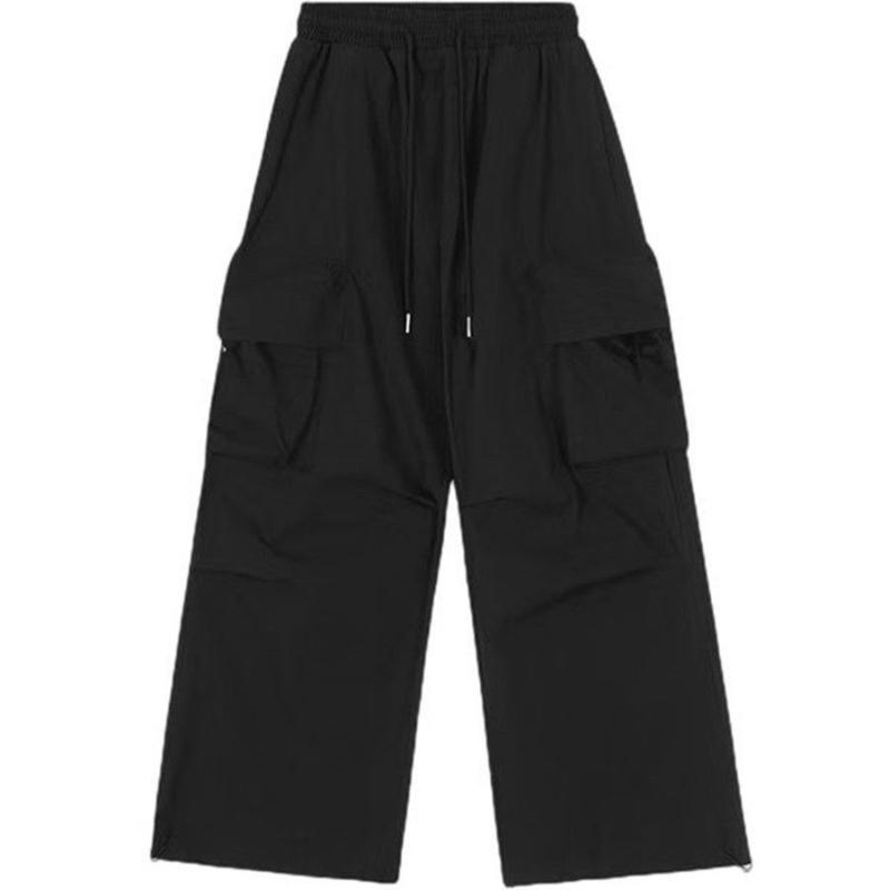 Women Y2K Cargo Pants High Waist Streetwear Hip Hop Trousers Female Big Pockets Casual Low Waist Drawstring Baggy Sweatpants