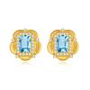 European American Retro Italian Brushed Natural Crystal Stone Earrings S925 Sterling Silver Stud Earrings Women's Jewelry Gift