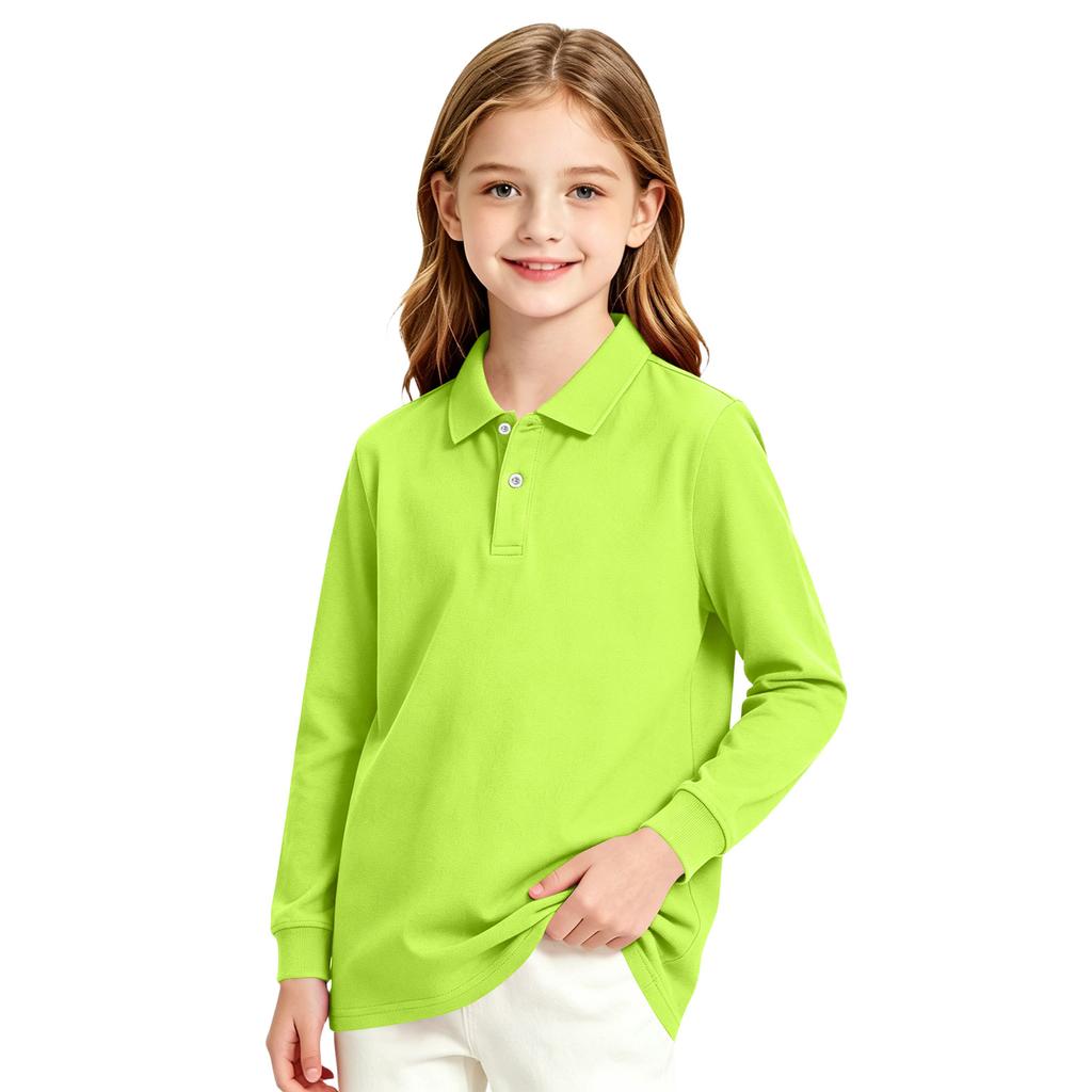 Camiseta de Uniforme Casual de Manga Larga para Niñas para la Escuela