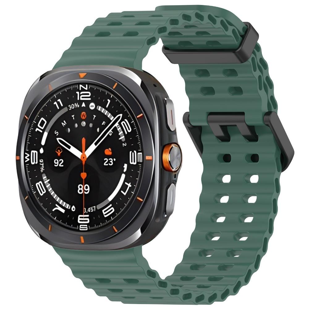 

Силіконовий ремінець Ocean для Samsung Galaxy Watch Ultra 47 мм Оригінальний дихаючий ремінець Correa Galaxy Watch 8-7 Ultra 47 мм Galaxy Ultra 47mm темно-зелений колір