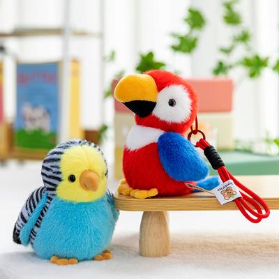 Niedlicher Animationspapagei Plüsch Schlüsselanhänger Plüsch Kawaii Perlvogel Plüsch Spielzeug Super Plüsch Rucksack Anhänger Rucksack Dekoration Paar Geschenk