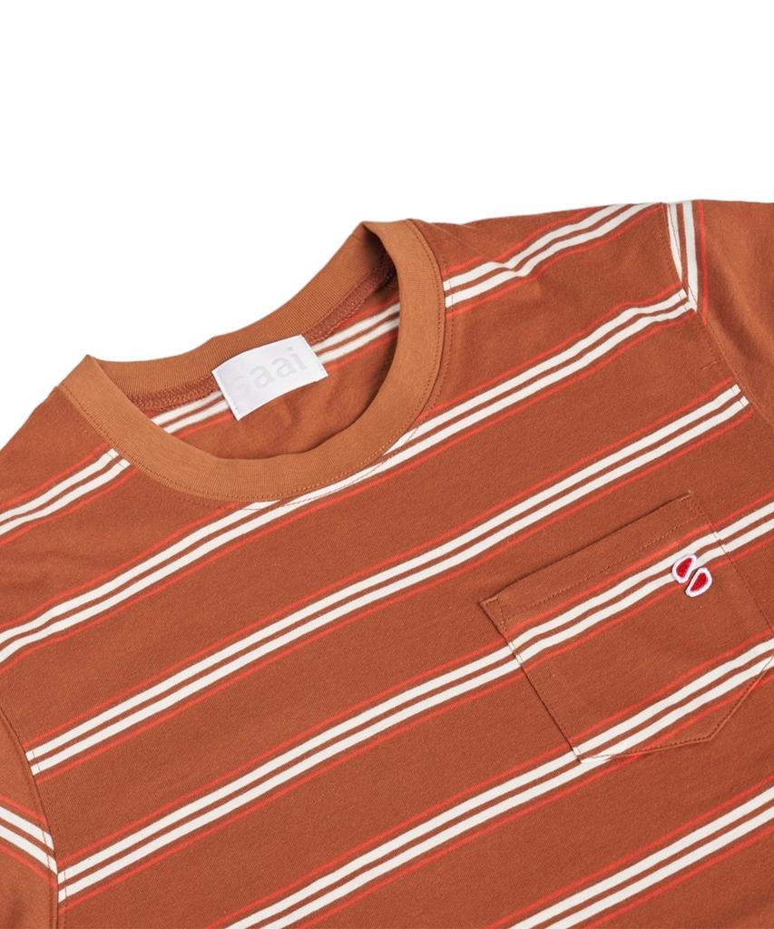 SAAI Multi Stripe Tee Brown