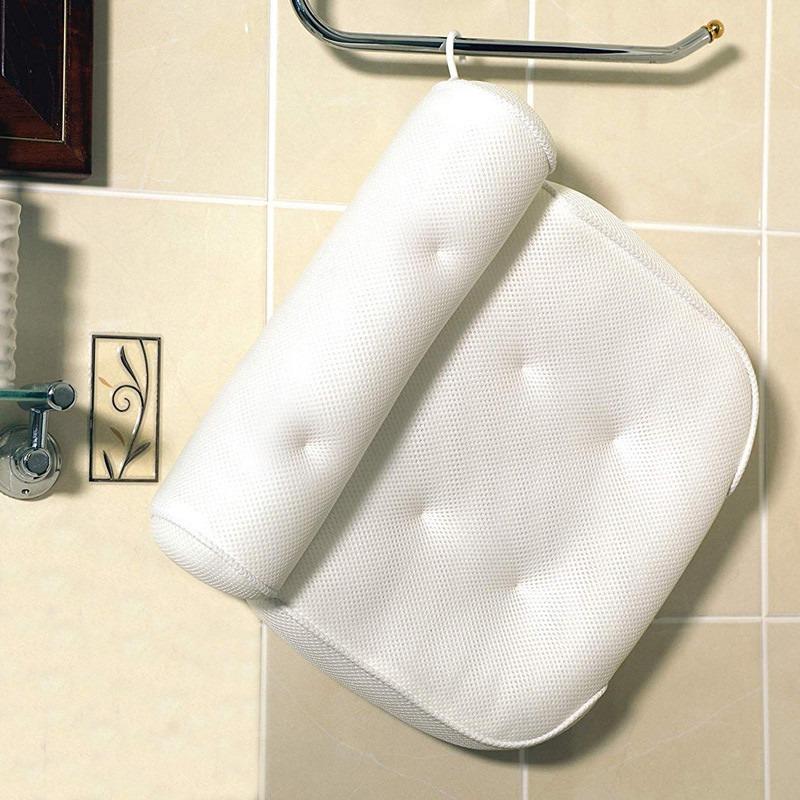 Bath Pillow For Bathtub Support Neck,Head And Back With Non-Slip Suction Cups Air Mesh Bathtub Pillow