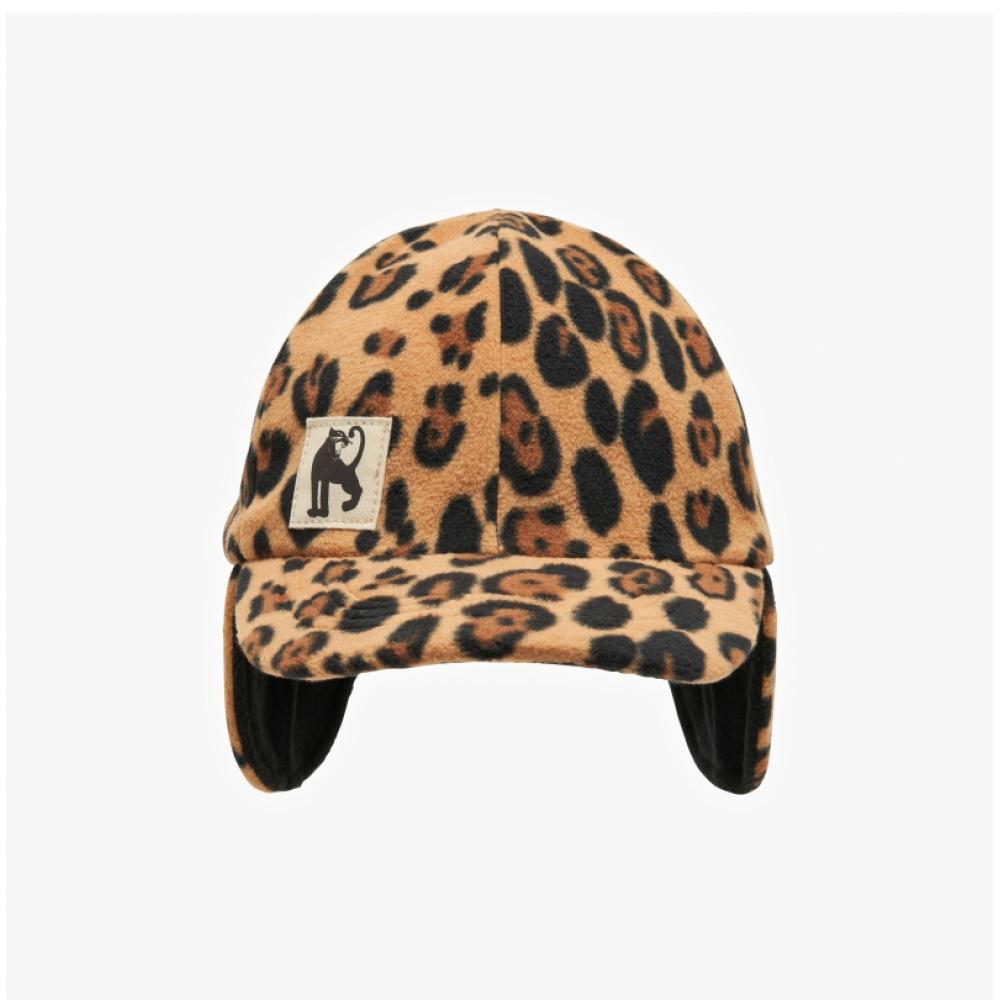 Mini Rodini 1000009413 Leopard Fleece Mütze Leopard Fleece Ohrenklappenmütze Baseballkappe
