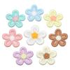 20pcs/lot Double Color Flower Mesh Embroidery Patches Applique For Girls Clothing Dress Headwear Hair Clips Decor Accessories