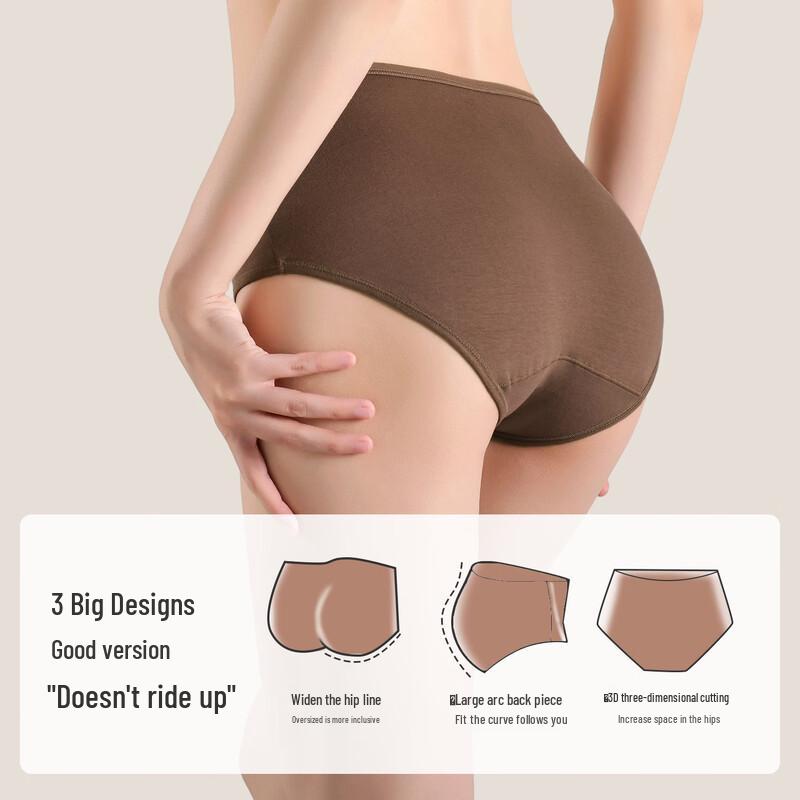 Neixiaoban Women's 3-Pack Antibacterial Cotton Briefs