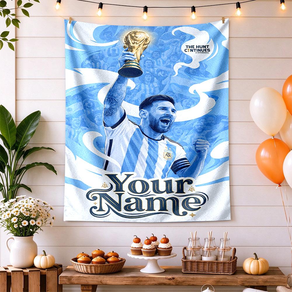 Football Messi Custom Tapestry Aesthetic Wall Tapestry Soft Durable Fabric Ideal for Gift Wrapping Multi-purpose for All Occasions